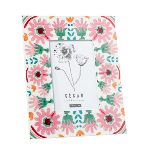 PORTAFOTOS 10X15CM MADERA DECO. FLORES