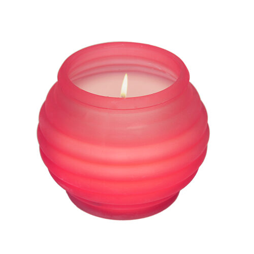 SET 4 VELAS ROJAS C/VASO CRIST
