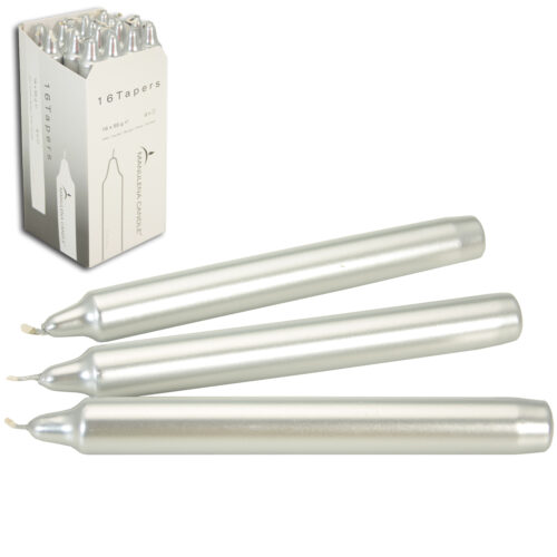 CAJA C/16 VELAS PLATEADAS