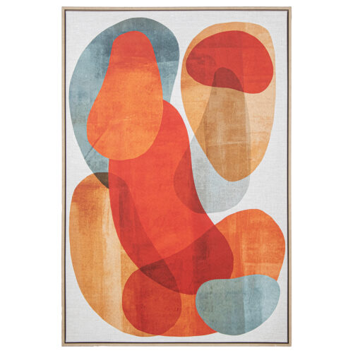 CUADRO LIENZO MARCO MADERA NATO FLORES ROSA/ DORADO