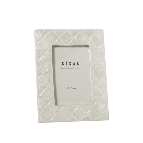 PORTAFOTOS NACAR 10X15CM NATURAL HOJAS RELIEVE