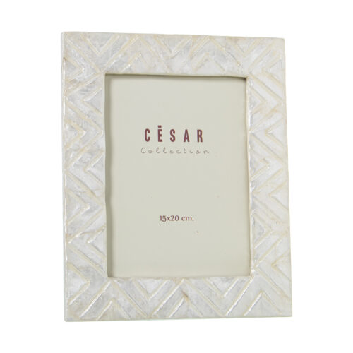 PORTAFOTOS NACAR 15X20CM NATURAL ZIGZAG RELIEVE