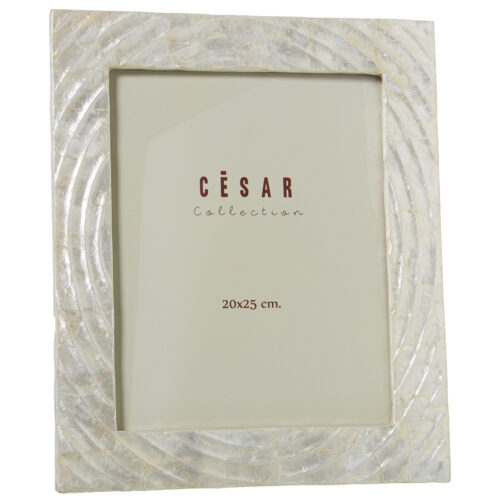 PORTAFOTOS NACAR 20X25CM NATURAL ONDAS RELIEVE