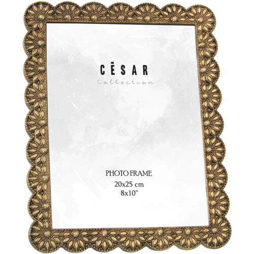 PORTAFOTOS RESINA 20X25CM DORADO