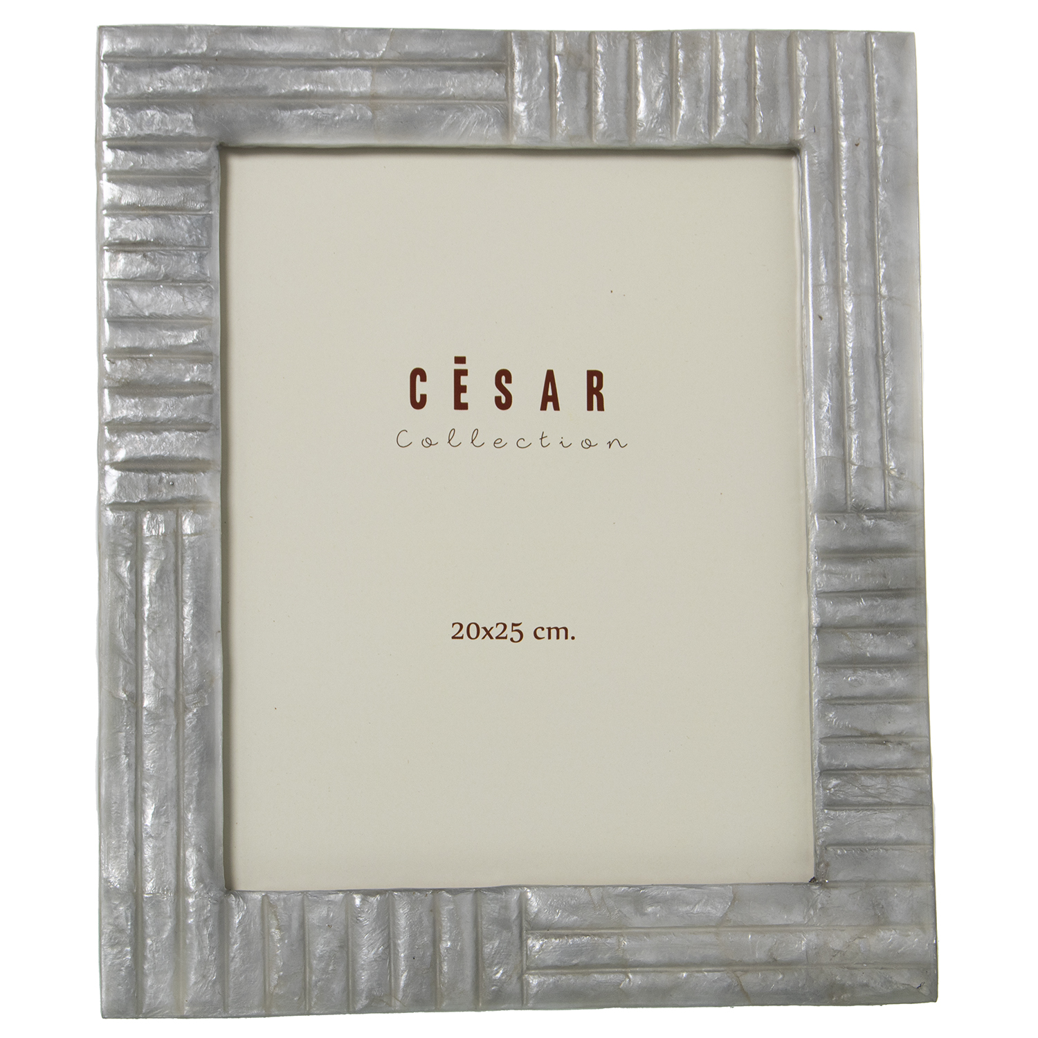 PORTAFOTOS NÁCAR 20X25CM LÍNEAS GRIS