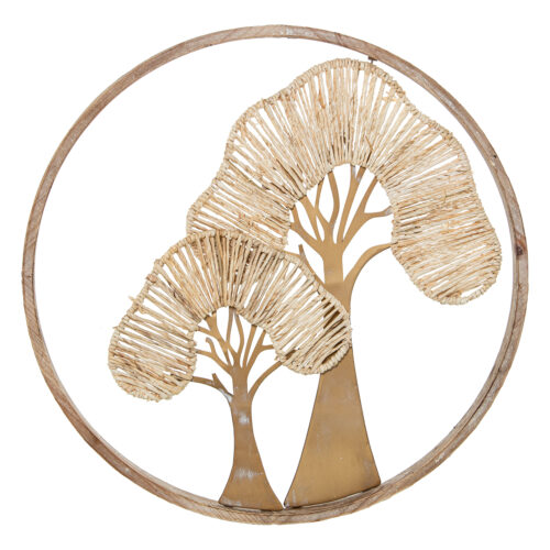 ADORNO PARED MADERA/METAL 61CM