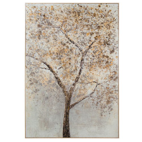CUADRO LIENZO ACRÍLICO ÁRBOLARCO MADERA NATURAL