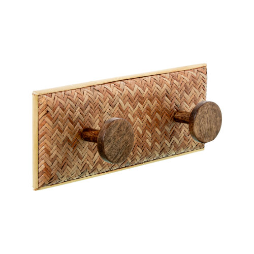 PERCHERO PARED MADERA DM+MIMBR4 GANCHOS LATÓN/MADERA MANGO