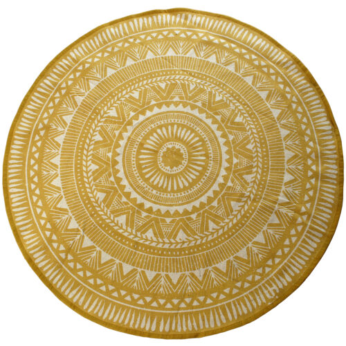 ALFOMBRA ALGODÓN CIRCULAR IMPRESA MARRÓN