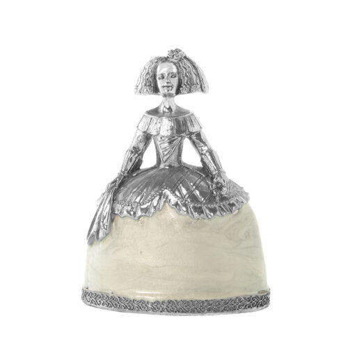 FIGURA MENINA 15CM RESINA PLATEADA/NÁCAR