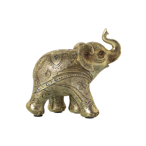 FIGURA RESINA ELEFANTE DORADORADO
