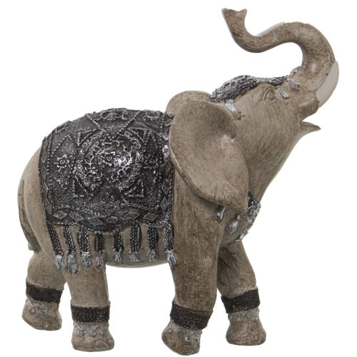 FIGURA RESINA ELEFANTE DORADOGAFAS Y CAPA