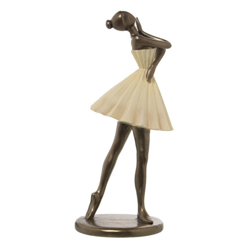 FIGURA RESINA BAILARINA CREMA/DORADA