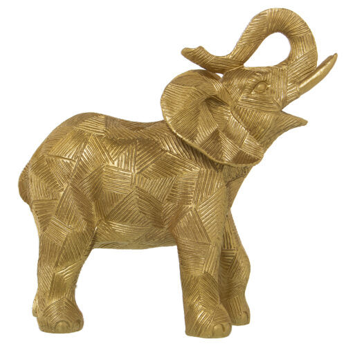 FIGURA RESINA ELEFANTE DORADO