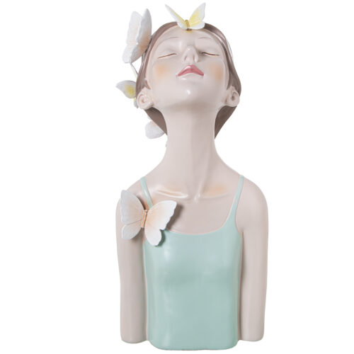 FIGURA RESINA 60CM TORSO CHICARRÓN, CAMISETA NARANJA