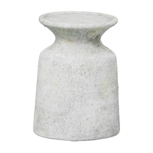 PORTAVELAS CERÁMICA BLANCO RÚSSTICO