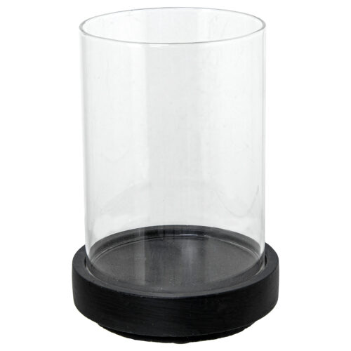 PORTAVELAS CERÁMICA GRIS C/CILICO