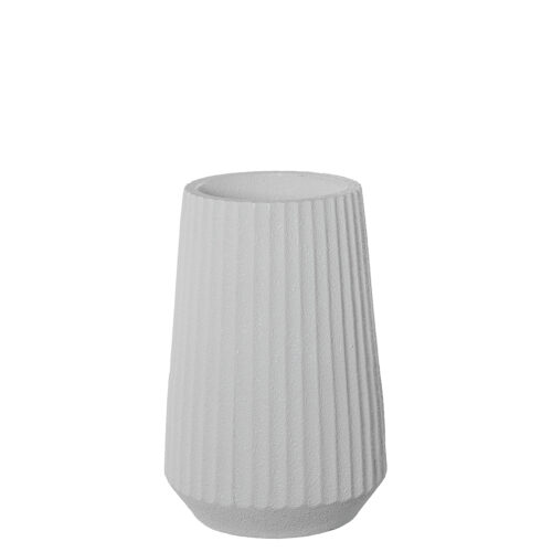 MACETERO RESINA BLANCO GRANULAC/BORDE SIMULACIÓN MADERA