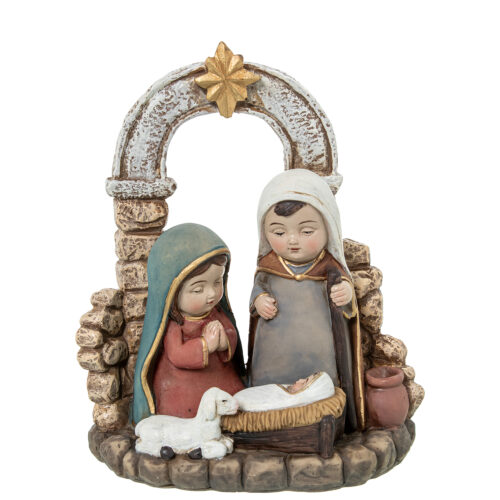 FIGURA RESINA PORTAL DE BELÉNAMILIA 13CM