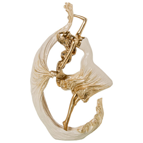FIGURA RESINA BAILARINA DORADA
