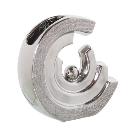 JARRÓN CERÁMICA PLATEADO ABSTRO