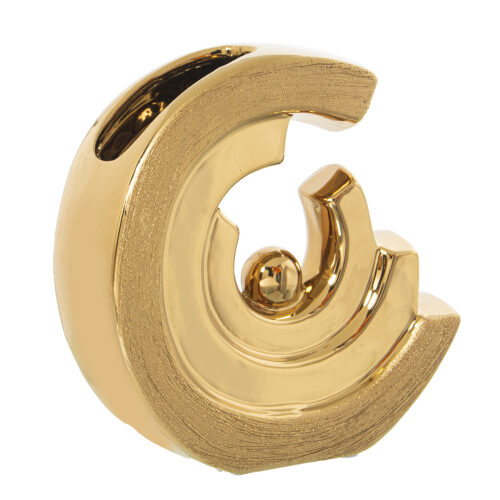 JARRÓN CERÁMICA DORADO ABSTRAC