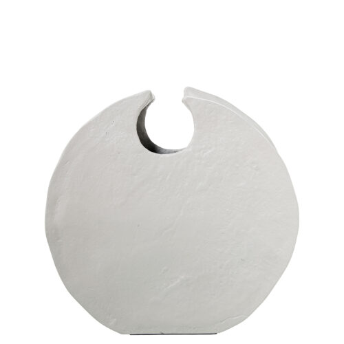 JARRÓN ALUMINIO 31CM BLANCO ORO/BLANCO