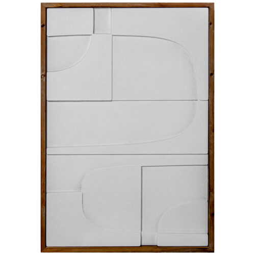 CUADRO MADERA ABSTRACTO BLANCO