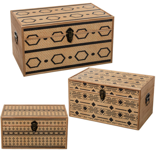 SET 3 BAÚLES MADERA / POLIPIEL