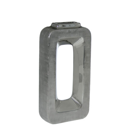 JARRÓN CERÁMICA 31CM PLATA