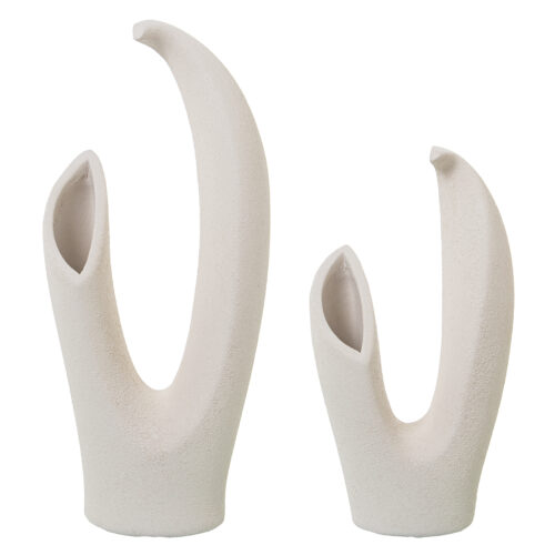 SET 2 JARRONES CERAMICA BEIGEA