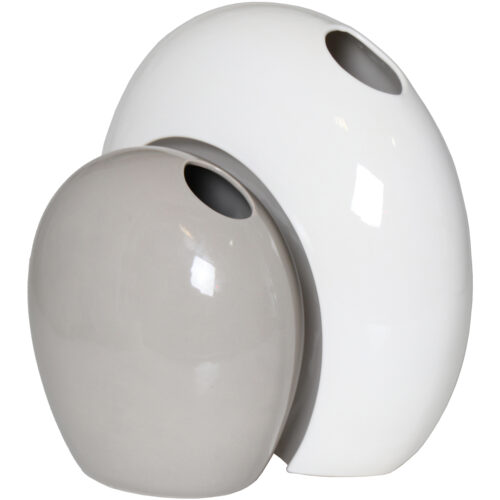 SET 2 JARRONES CERAMICA BLANCOVA LISO