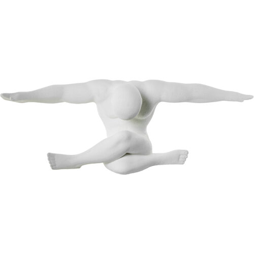 FIGURA CERÁMICA ATLETA BLANCOBLANCO COLMILLOS ORO