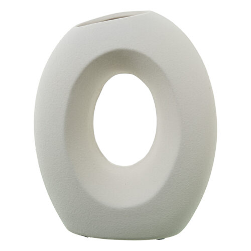 JARRON AGUJERO CERAMICA CREMA