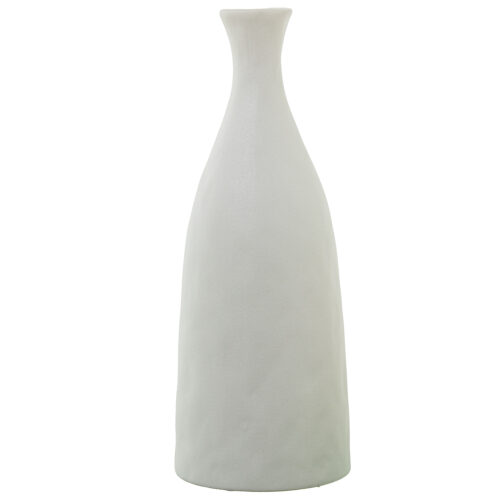 JARRON CERAMICA BOTELLA 36CM CREMA RUGOSA