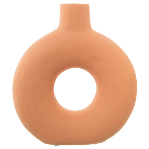 JARRON CERAMICA AGUJERO 30CM MARRON TEJA