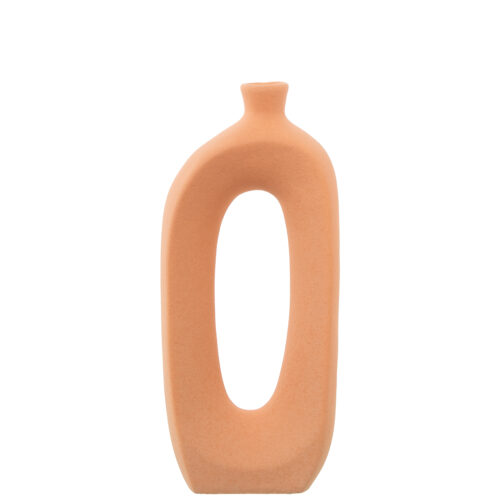 JARRON CERAMICA AGUJERO 26CM MARRON TEJA