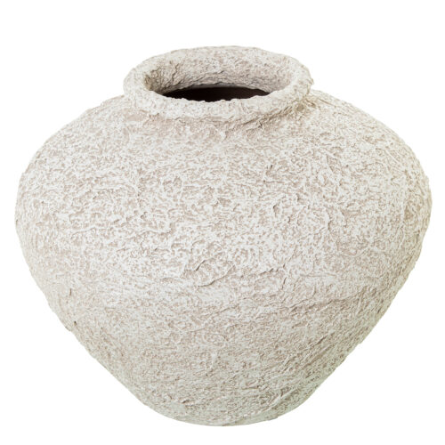 JARRÓN CERÁMICA 40CM BLANCO RÚSTICO