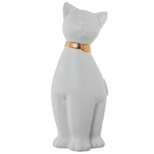 FIGURA CERÁMICA GATO 51CM BLANSTRO C/ASAS DORADAS