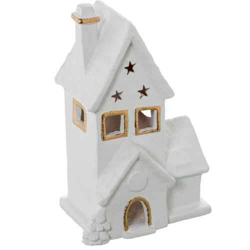 FIGURA PORTAVELAS CERAMICA CASA/ORO