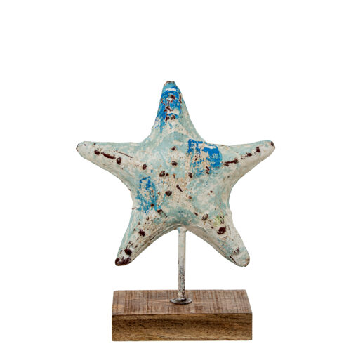 FIGURA ESTRELLA DE MAR HIERROASE MADERA