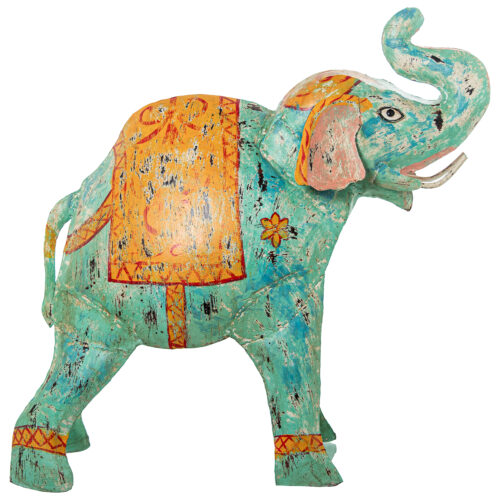 FIGURA ELEFANTE HIERRO 87CM AZUL