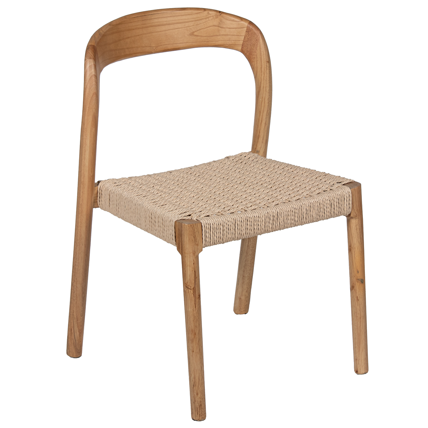 SILLA MADERA DE CAUCHO NATURALASIENTO Y ESPALDAR DE RATÁN