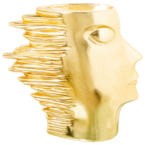 FIGURA/JARRÓN RESINA CARA DORA DORADOS