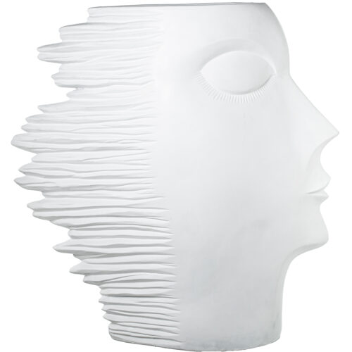 FIGURA/MACETERO RESINA ROSTROPERFIL NEGRO