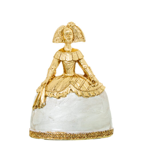 FIGURA MENINA 15CM RESINA DORADA/NÁCAR