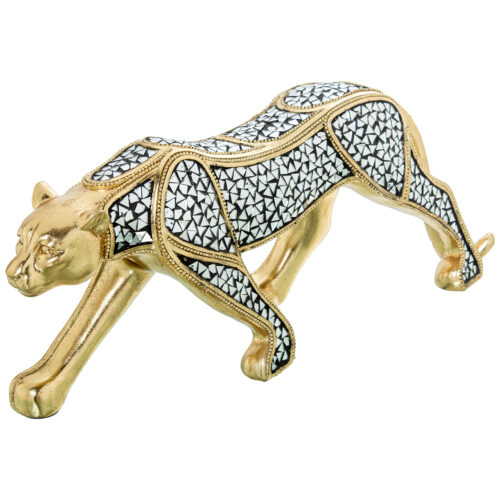 FIGURA RESINA GUEPARDO DORADO