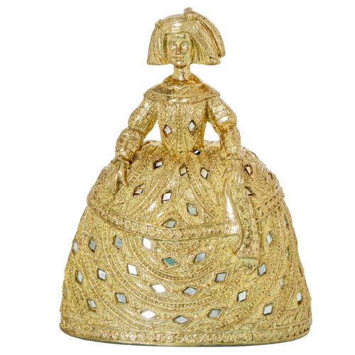 FIGURA MENINA 22CM RESINA DORADA