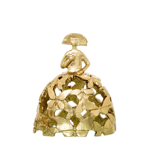 FIGURA MENINA 18CM RESINA DORAEADA