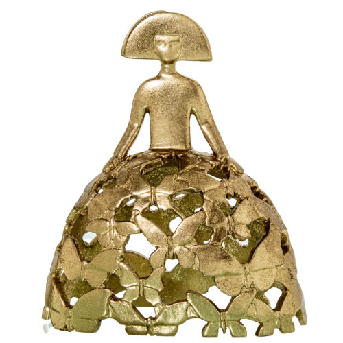 FIGURA MENINA 23CM RESINA DORAEADA